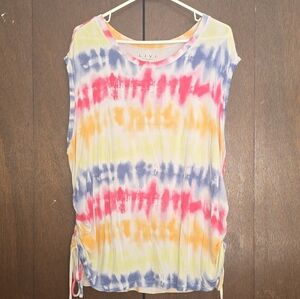 Livi For Lane Bryant Rainbow Tie Dye Sleeceless Top